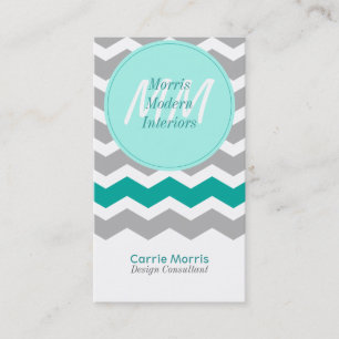 Modern Teal and Grey Vertical Business Cards