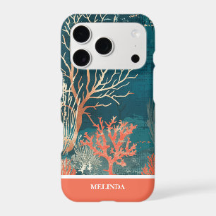 Modern Teal and Orange Sea Motif
