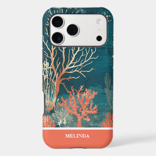 Modern Teal and Orange Sea Motif