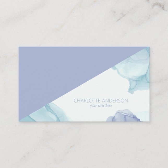 Modern Teal and Purple Watercolor Business Card (Front)