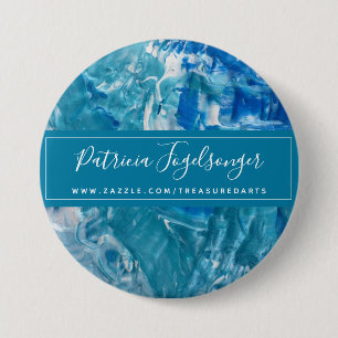 Modern Teal Blue Round Button