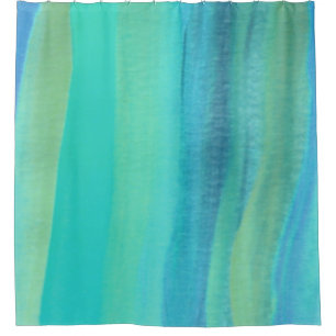 Modern Teal Blue Shower Curtain