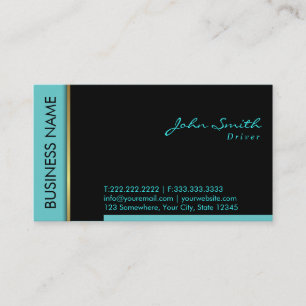 Modern Teal Border Driver Business Card