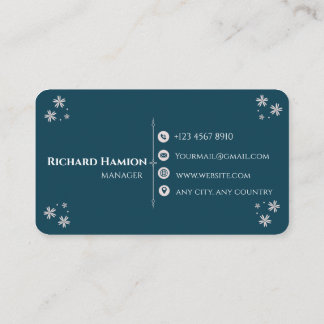 Modern Teal Custom Minimal Business Card Design