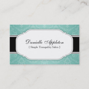 Modern Teal Elegant Damask Appointment Cards