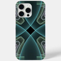 Modern Teal Geometric Fractal Art Graphic