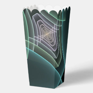 Modern Teal Geometric Fractal Art Graphic Favour Box