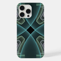 Modern Teal Geometric Fractal Art Graphic