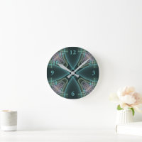 Modern Teal Geometric Fractal Art Graphic
