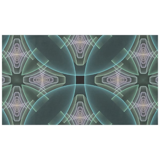 Modern Teal Geometric Fractal Art Graphic Tablecloth (Front (Horizontal))