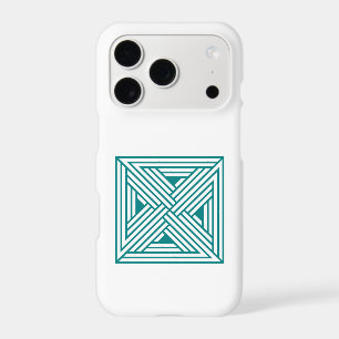 Modern Teal Geometric Line Art Abstract Pattern