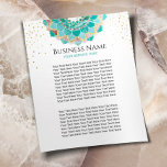 Modern Teal & Gold Mandala Flower Spa Salon Flyer<br><div class="desc">Modern Teal Gold Mandala Flower Salon Spa Flyers.</div>