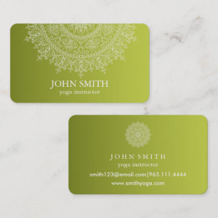 Modern Teal & Gold Mandala Yoga Instructor Busines Business Card