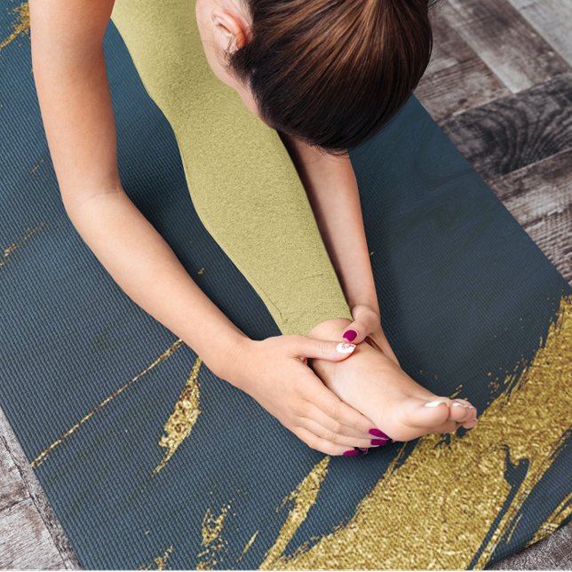 Modern Teal Gold Marble Yoga Mat (Modern Teal Gold Marble Yoga Mat)
