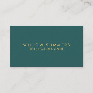 Modern Teal Gold Minimal Professional Business Card
