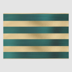 Modern Teal Gold Stripe Pattern Christmas Tissue Paper