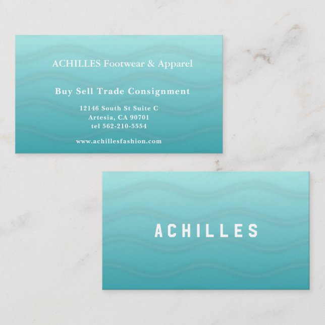 Modern Teal Gradient Flow Business Card (Front/Back)