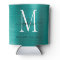 Modern Teal Green Brushed Metal Monogram Script