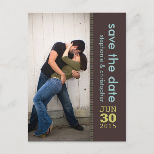 Modern Teal Green Save the Date Photo Postcard