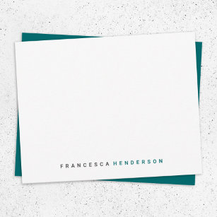 Modern Teal Green Trendy Minimalist Simple Card