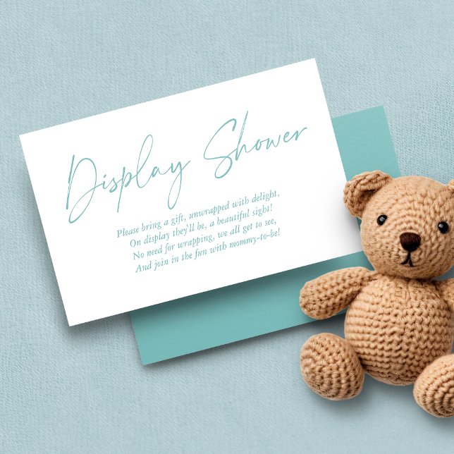Modern Teal Handwritten Display Shower Enclosure Card (Creator Uploaded)