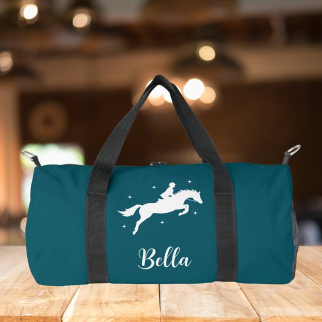 Modern Teal Horseriding Equestrian Duffle Bag (Creator Uploaded)