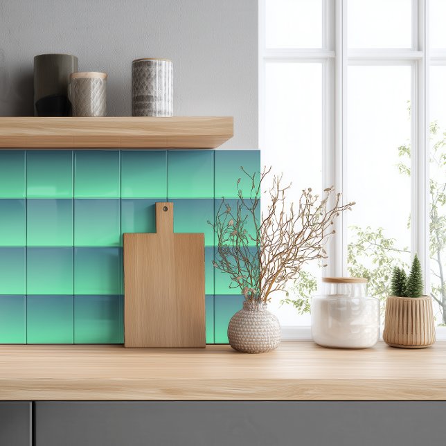 Modern Teal Mint Green Ombre Ceramic Tile (Creator Uploaded)