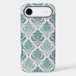 Modern Teal Nordic Damask