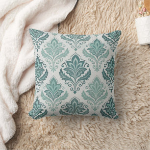 Modern Teal Nordic Damask Cushion