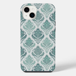 Modern Teal Nordic Damask iPhone 14 Plus Case