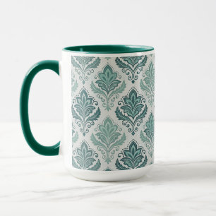 Modern Teal Nordic Damask Mug