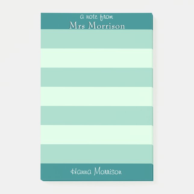 Modern Teal Office School Teacher Mum Student  Post-it Notes (Front)