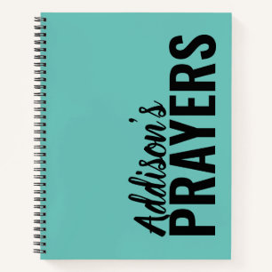 Modern Teal Personalised Prayer Journal Notebook