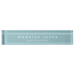 Modern Teal Personalized Nameplate