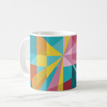 Modern Teal, Pink,Yellow Geometric Design_Abstract