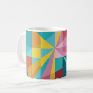 Modern Teal, Pink,Yellow Geometric Design_Abstract Coffee Mug