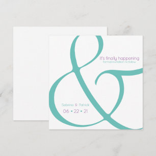 Modern Teal Plum Ampersand  Save the Date Invitation