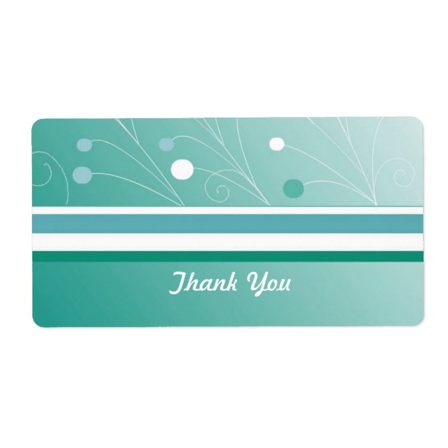 Modern Teal Thank You Label (Front)
