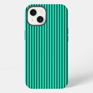Modern Teal Vertical Stripes Stylish Geometric iPhone 13 Case