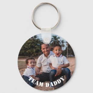 Modern Team Daddy Custom Photo Key Ring