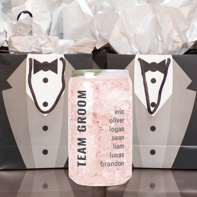 Modern Team Groom Groomsmen Gift Can Glass (Creator Uploaded)