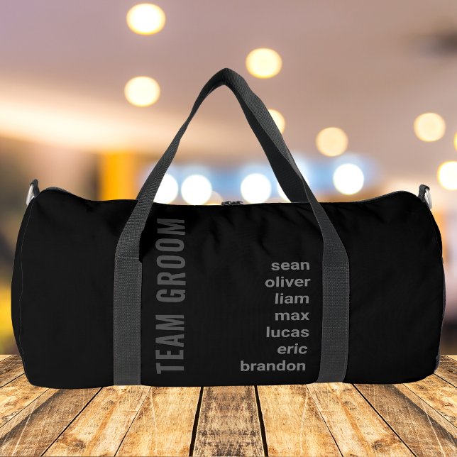 Modern Team Groom Groomsmen Gift Duffle Bag (Creator Uploaded)