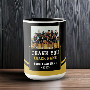 Modern Team Name Photo Coach Thank you Mug