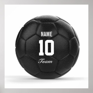 Modern Team Soccer Ball Personalised Text Poster