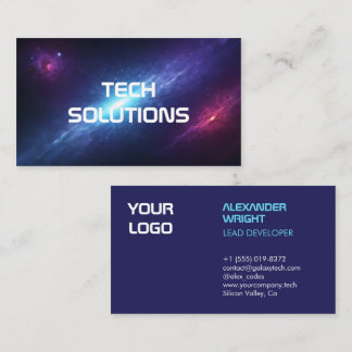 Modern Tech Esports Gamer Galaxy Blue Business Card