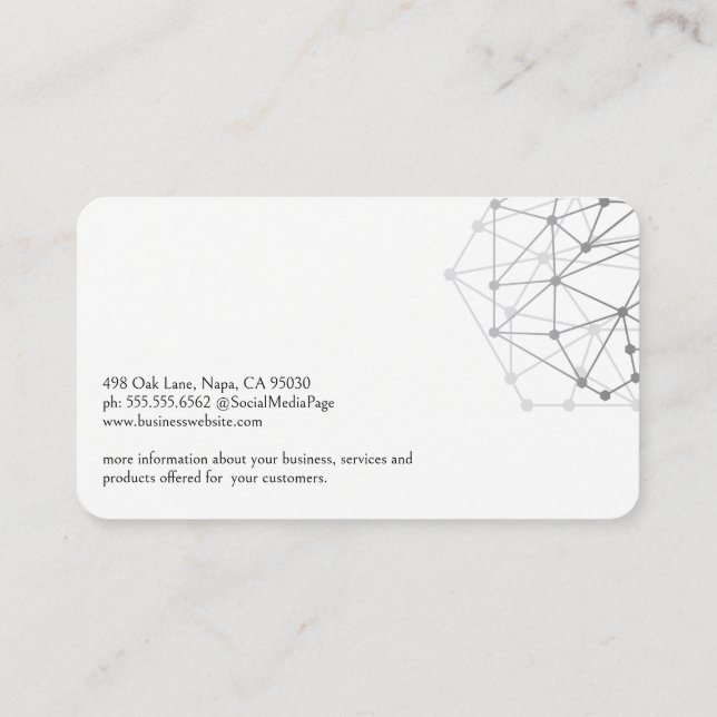 Modern Tech Logo | Building Schematics Business Card (Back)