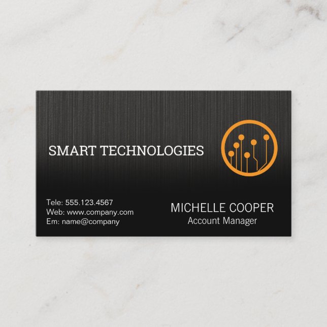 Modern Tech Logo Business Card (Front)
