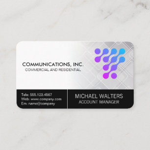 Modern Tech Logo Communications Start Up Business Card