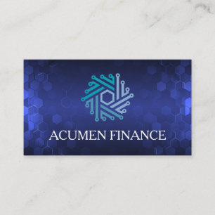 Modern Tech Microchip Nodes Logo Business Card