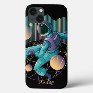 Modern Techno Astronaut Illustration iPhone 13 Case